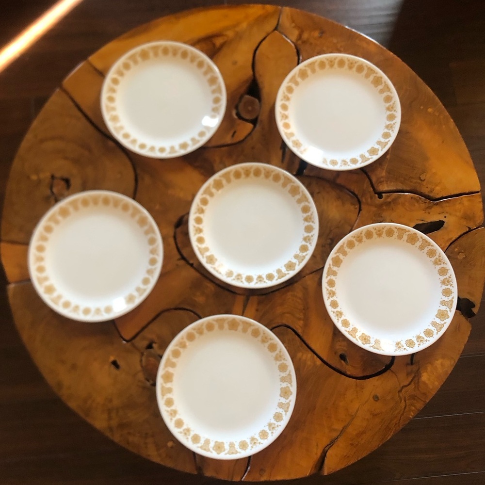 Vintage Corelle Butterfly Gold Large Dinner Plates Set of 6